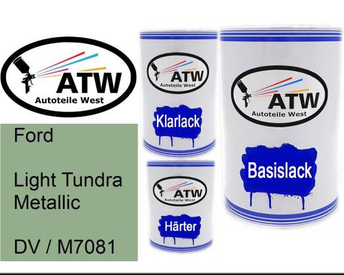 Ford, Light Tundra Metallic, DV / M7081: 500ml Lackdose + 500ml Klarlack + 250ml Härter - Set, von ATW Autoteile West.